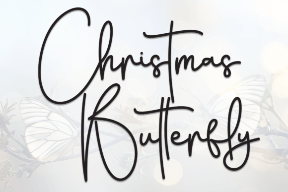 Christmas Butterfly Font for Editorial Design